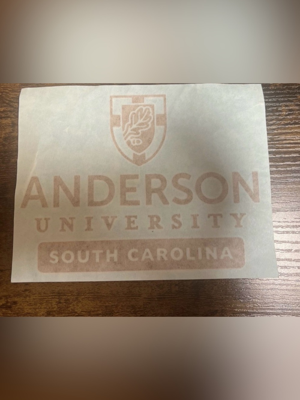 Anderson University SC Window Decal - New
